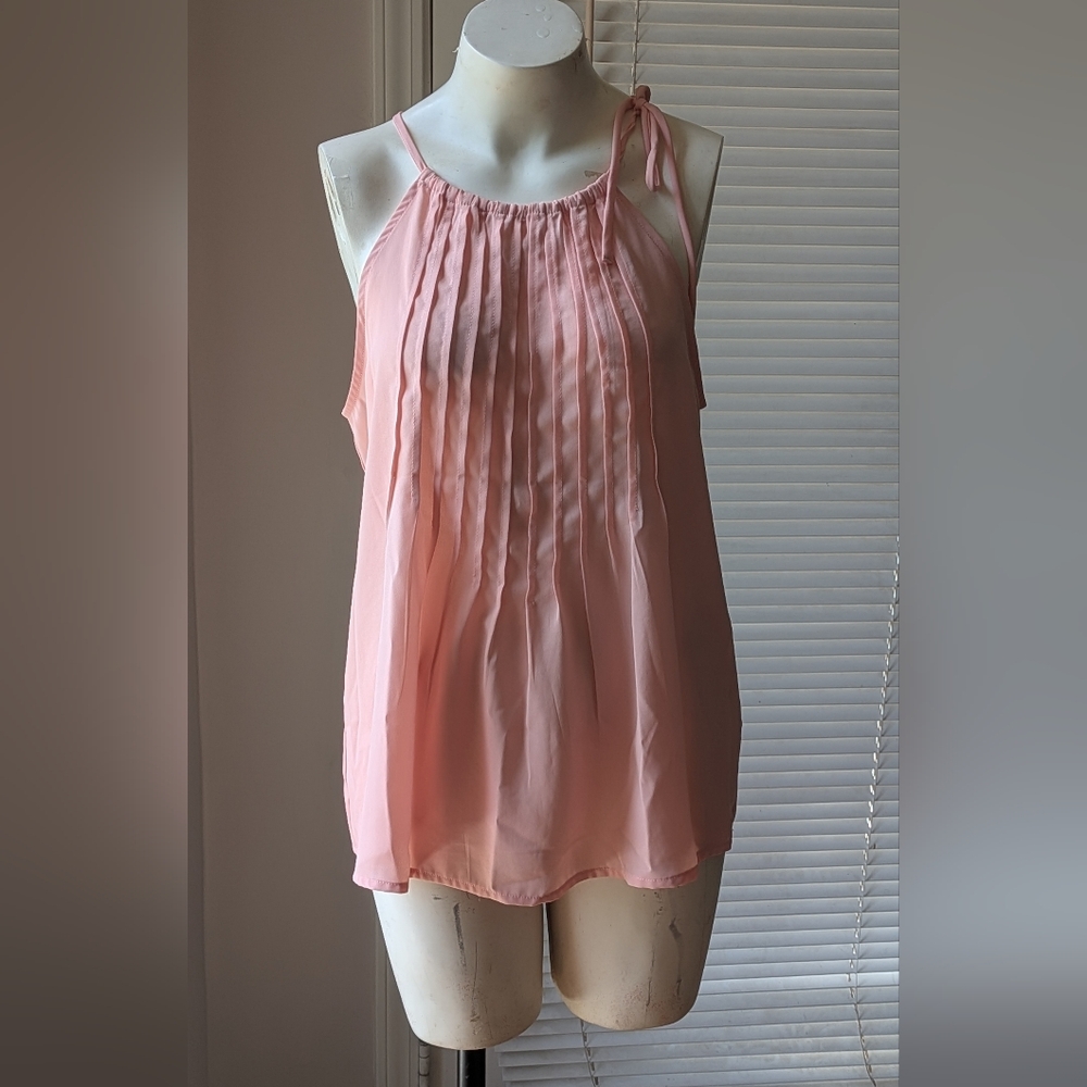 Elegant Pink Pleated Women's Top